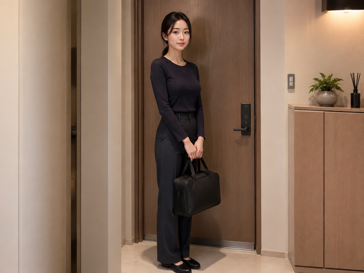 서울 송파구 방문 홈케어 일정을 준비하는 젊은 성인 한국 여성 관리사